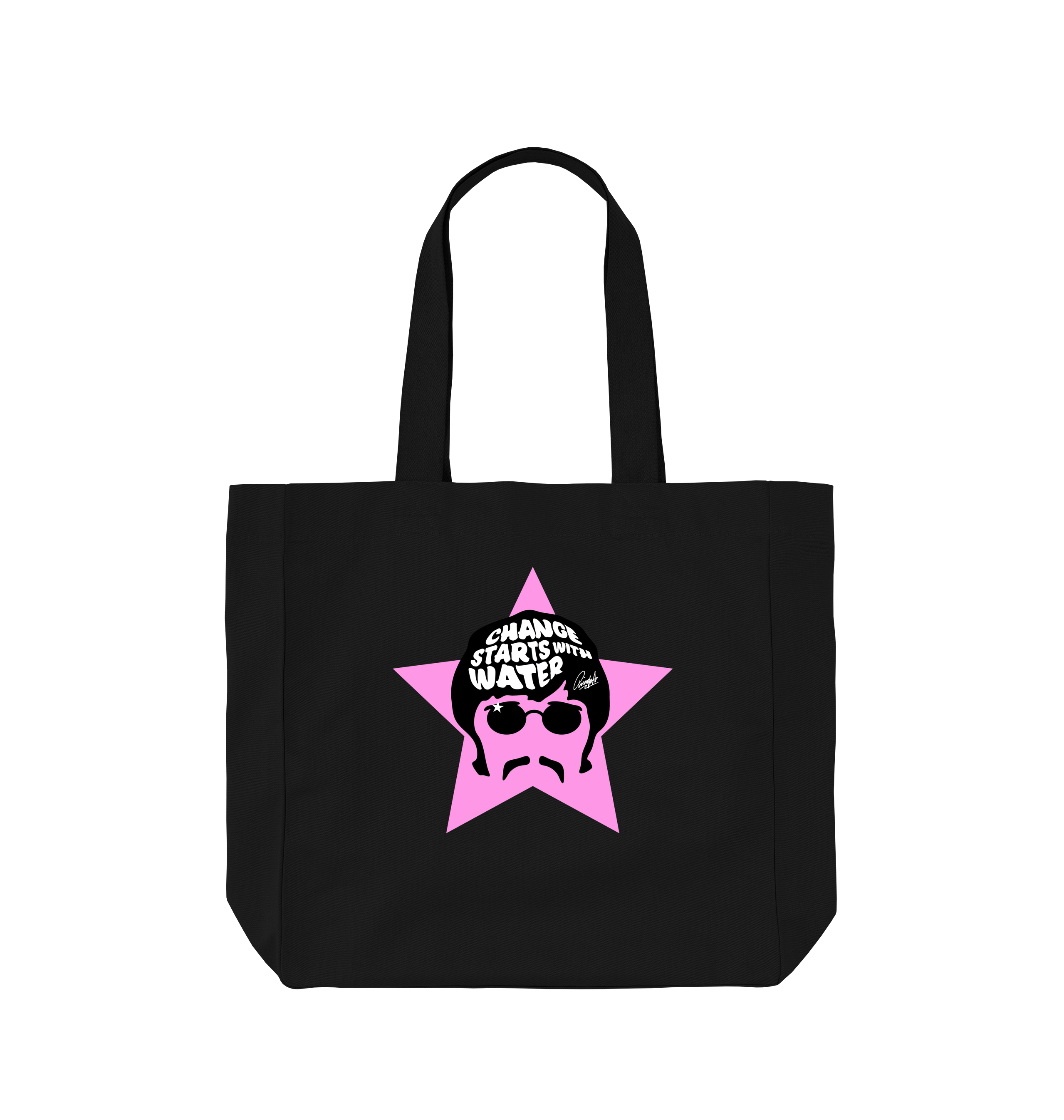 Black Printed Bag Front