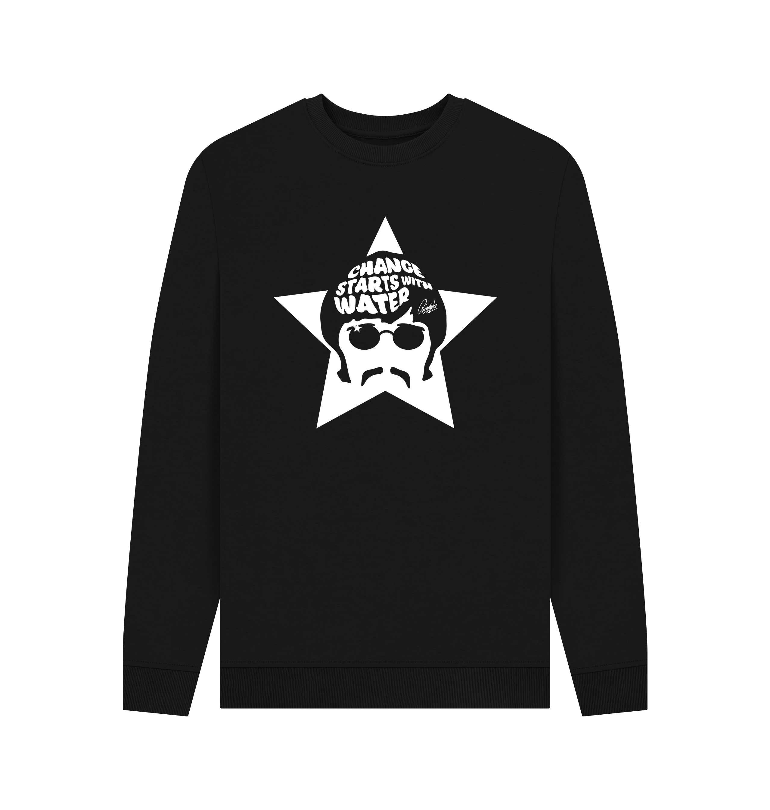 Black Printed Sweater Front