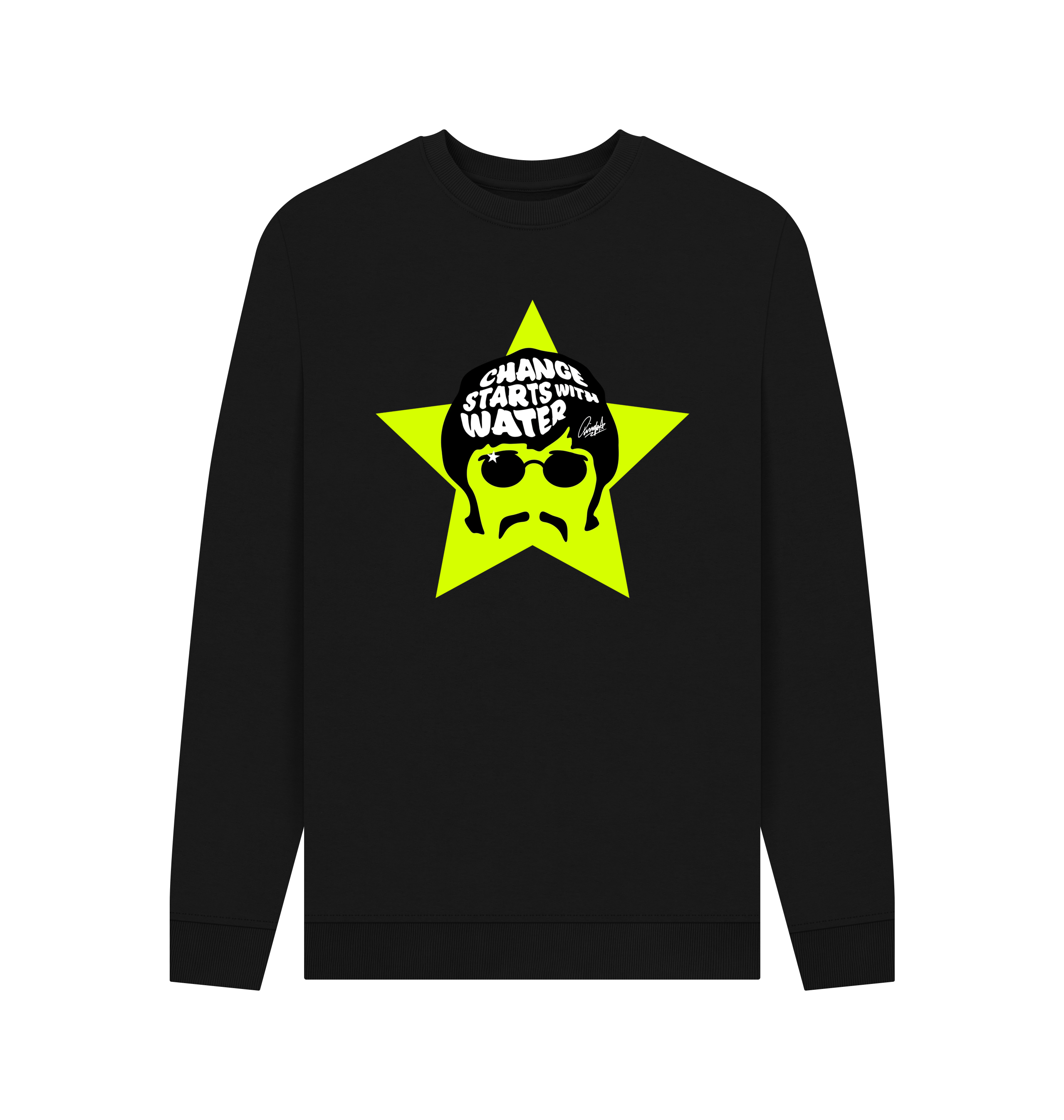 Black Printed Sweater Front