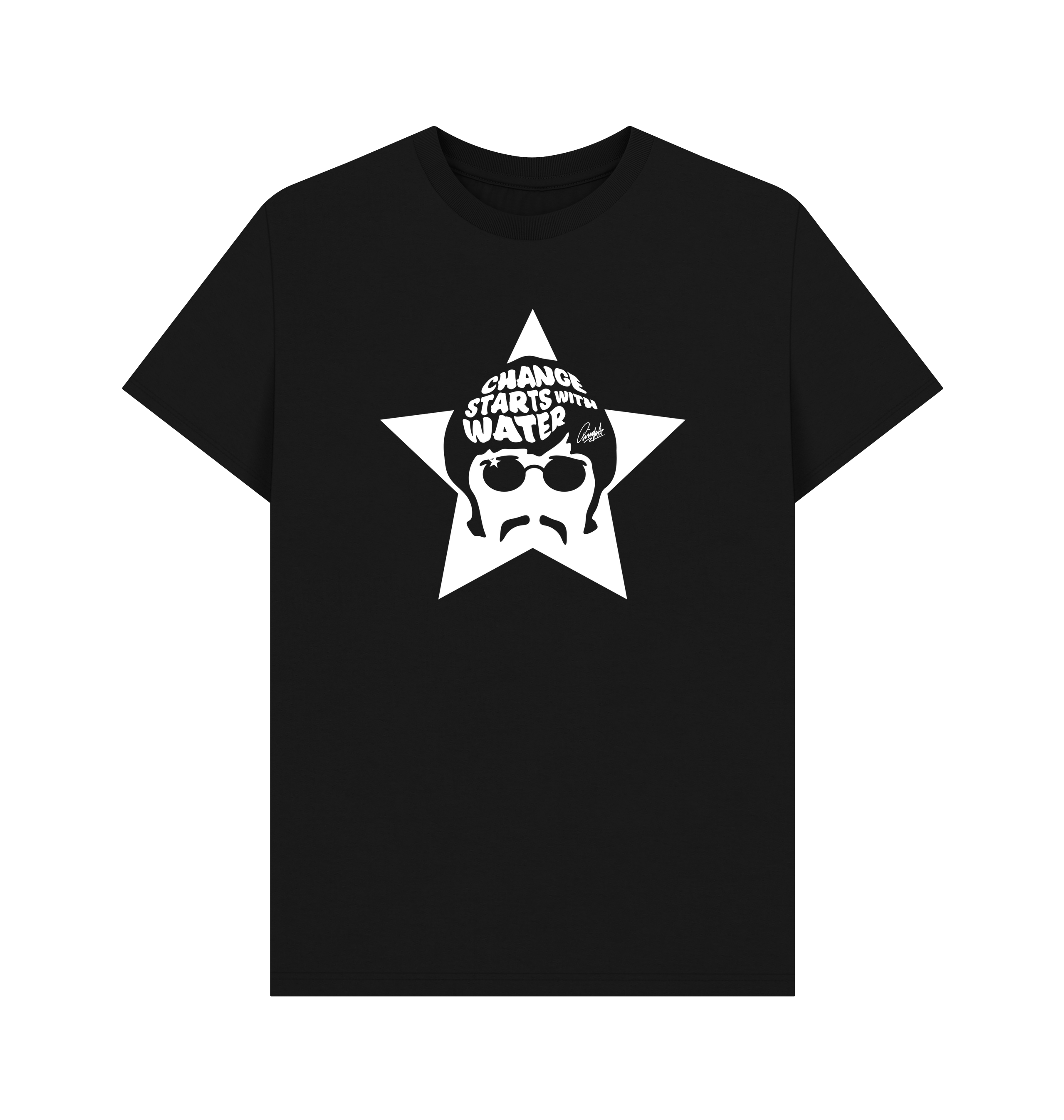 Black Printed T-shirt Front