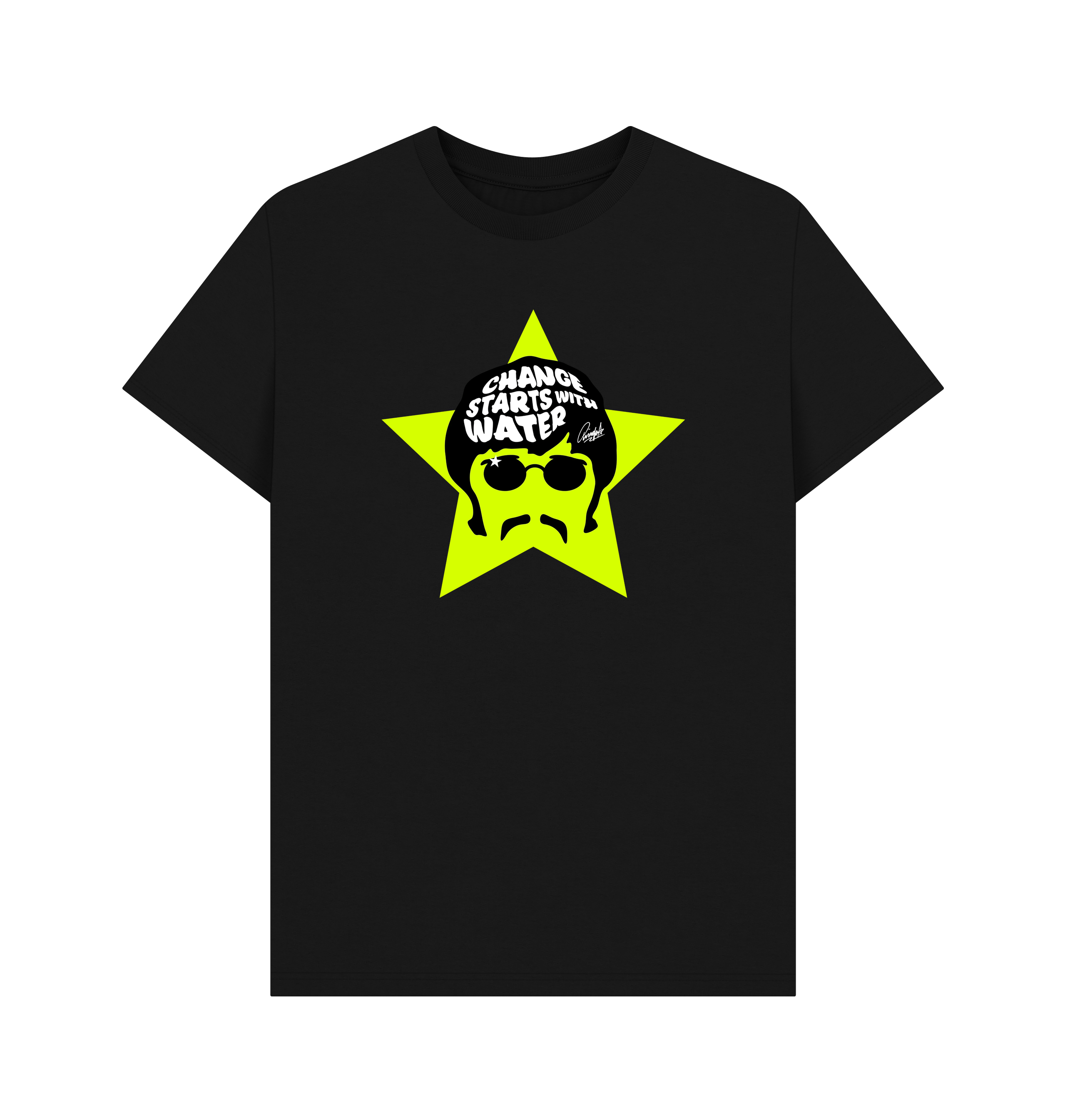 Black Printed T-shirt Front
